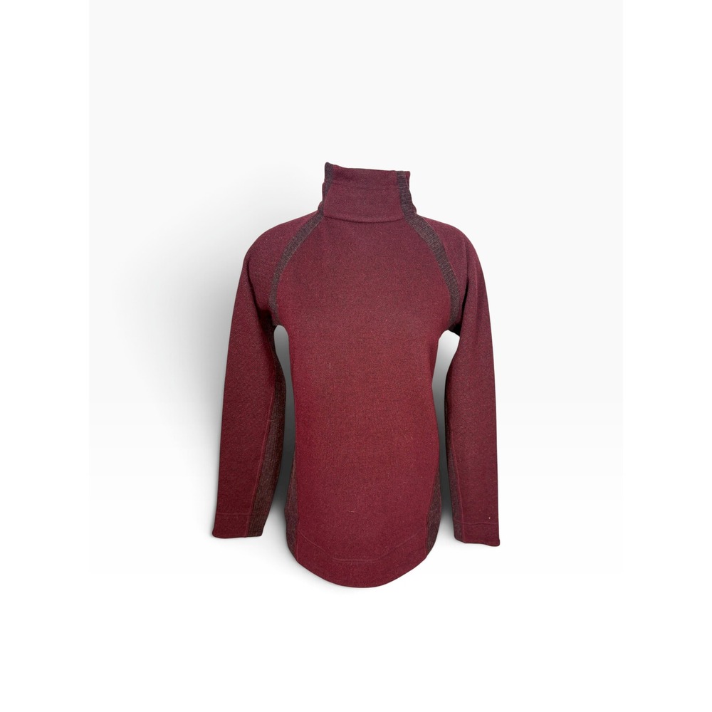 prAna Brandie Burgundy Wool Blend Turtleneck Sweater Pullover Casual Cozy Winter